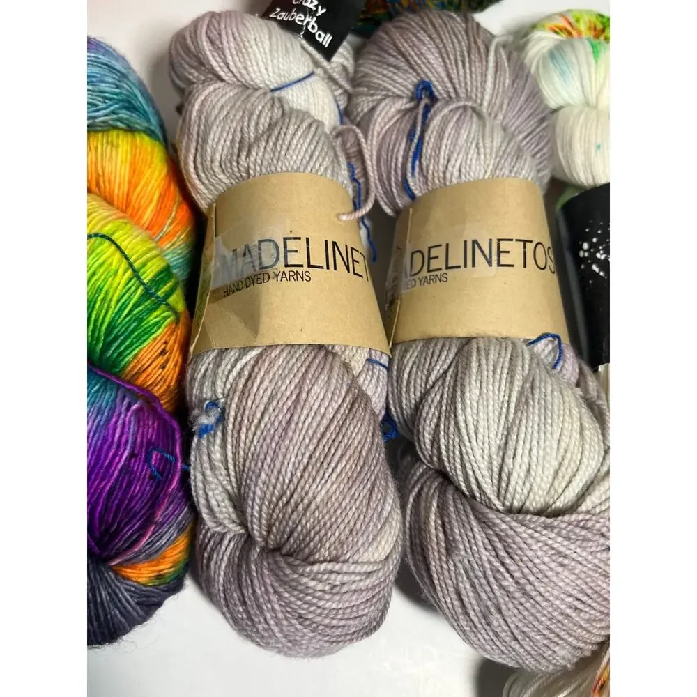 Lot of 10 Sock Yarns Noro Madelinetosh Schoppel Wolle Indie Wool Hand Dyed